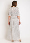 Serafina Collection One Size Polka Dot Maxi Dress, White