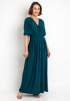 Serafina Collection One Size Shirring Waist Maxi Dress, Teal