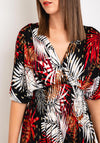 Serafina Collection One Size Leaf Print Maxi Dress, Black