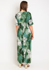 Serafina Collection One Size Leaf Print Maxi Dress, Green