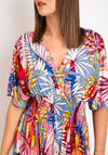 Serafina Collection One Size Metallic Floral Maxi Dress, Blue Multi