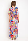 Serafina Collection One Size Metallic Floral Maxi Dress, Blue Multi