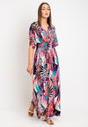 Serafina Collection One Size Metallic Floral Maxi Dress, Purple Multi
