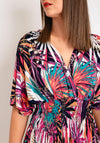 Serafina Collection One Size Metallic Floral Maxi Dress, Purple Multi