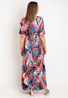 Serafina Collection One Size Metallic Floral Maxi Dress, Purple Multi