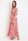 Serafina Collection One Size Metallic Print Maxi Dress, Pink