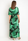 Serafina Collection One Size Tropical Leaf Maxi Dress, Black & Green