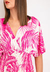 Serafina Collection One Size Tropical Leaf Maxi Dress, Pink