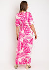 Serafina Collection One Size Tropical Leaf Maxi Dress, Pink