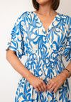 Serafina Collection One Size Baroque Print Maxi Dress, Blue