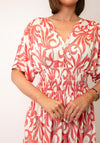 Serafina Collection One Size Baroque Print Maxi Dress, Coral