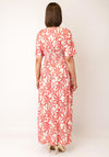 Serafina Collection One Size Baroque Print Maxi Dress, Coral