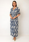 Serafina Collection One Size Baroque Print Maxi Dress, Navy