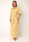 Serafina Collection One Size Baroque Print Maxi Dress, Yellow