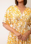 Serafina Collection One Size Baroque Print Maxi Dress, Yellow