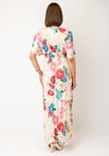 Serafina Collection One Size Floral Butterfly Print Midi Dress, Cream