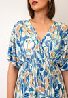Serafina Collection One Size Botanical Print Maxi Dress, Blue Multi