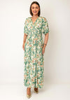 Serafina Collection One Size Botanical Print Maxi Dress, Green Multi