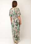 Serafina Collection Leaf Print with Foil Detail Maxi Dress, Green Multi