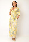 Serafina Collection One Size Floral Print Maxi Dress, Yellow Multi