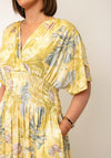 Serafina Collection One Size Floral Print Maxi Dress, Yellow Multi