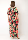 Serafina Collection One Size Floral Print Maxi Dress, Black Multi