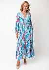 Serafina Collection V Neck Maxi Dress, Blue Multi