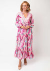 Serafina Collection V Neck Maxi Dress, Pink Multi