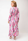 Serafina Collection V Neck Maxi Dress, Pink Multi