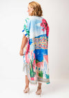Serafina Collection One Size Linen Blend Beach Cover Up, Blue Multi