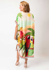 Serafina Collection One Size Tropical Print Beach Cover Up, Green Multi