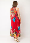 Serafina Collection Pleated Floral Midi Dress, Red Multi