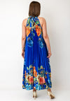 Serafina Collection One Size Pleated Floral Midi Dress, Blue Multi