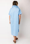 Serafina Collection One Size Diamante Button Shirt Dress, Blue