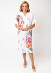 Serafina Collection One Size Floral Print Beach Cover Up, White Multi