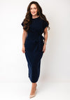 Serafina Plain Casual Midi Dress, Navy
