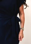 Serafina Plain Casual Midi Dress, Navy