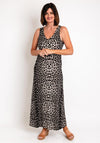 Serafina Collection One Size Leopard Print Maxi Dress, Black