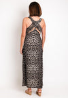 Serafina Collection One Size Leopard Print Maxi Dress, Black