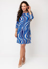 Serafina Collection Retro Print Mini Dress, Blue
