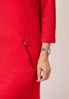 Serafina Collection Textured Tunic Dress, Red
