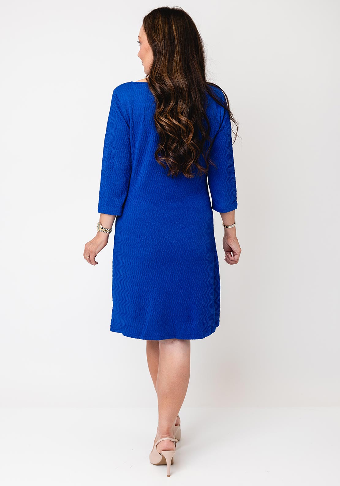 Serafina Collection Textured Tunic Dress, Blue