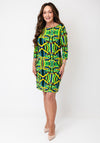 Serafina Collection Abstract Print Mini Dress, Green
