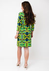 Serafina Collection Abstract Print Mini Dress, Green