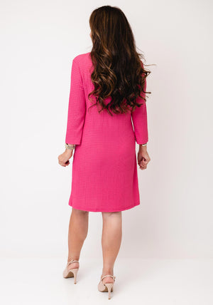 Serafina Collection Textured Tunic Mini Dress, Pink
