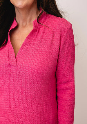 Serafina Collection Textured Tunic Mini Dress, Pink