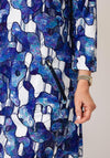 Serafina Abstract Print Tunic Dress, Ink Blue