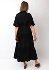 Serafina Collection Crochet Half Button Long Dress, Black