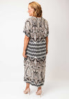 Serafina Collection One Size Paisley Print Tunic Maxi Dress, Black