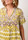 Serafina Collection One Size Paisley Print Tunic Maxi Dress, Green
